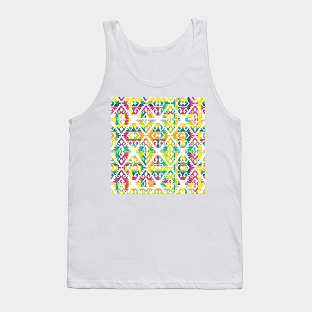 Multi Colour Southwest Aztec Pattern Tank Top by justrachna